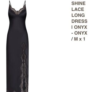 SKIMS Black Lace Maxi Dress